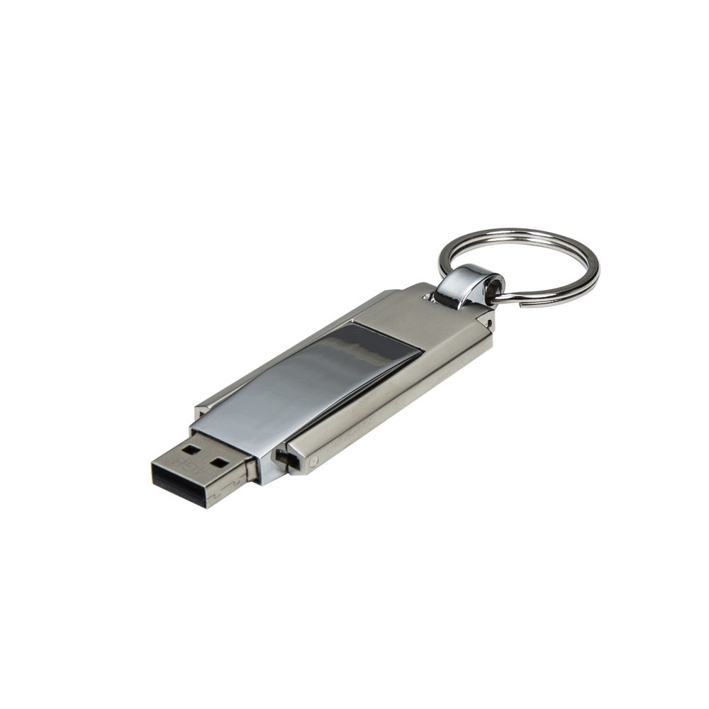 PEN DRIVE CHAVEIRO METAL GRANDE 8 GB RETRÁTIL